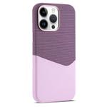 For iPhone 14 Pro Kalebol Cloth Textue Stitching Card Slot Magnetic Phone Case(Pink)