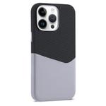 For iPhone 14 Pro Kalebol Cloth Textue Stitching Card Slot Magnetic Phone Case(Gray)