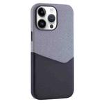 For iPhone 14 Pro Max Kalebol Cloth Textue Stitching Card Slot Magnetic Phone Case(Black)