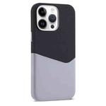 For iPhone 14 Pro Max Kalebol Cloth Textue Stitching Card Slot Magnetic Phone Case(Gray)