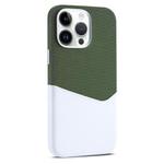 For iPhone 14 Pro Max Kalebol Cloth Textue Stitching Card Slot Magnetic Phone Case(Green)