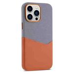 For iPhone 13 Pro Max Kalebol Cloth Textue Stitching Card Slot Magnetic Phone Case(Orange)