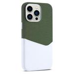For iPhone 13 Pro Max Kalebol Cloth Textue Stitching Card Slot Magnetic Phone Case(Green)