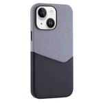 For iPhone 13 Kalebol Cloth Textue Stitching Card Slot Magnetic Phone Case(Black)
