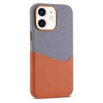 For iPhone 12 Kalebol Cloth Textue Stitching Card Slot Magnetic Phone Case(Orange)