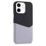 For iPhone 12 Kalebol Cloth Textue Stitching Card Slot Magnetic Phone Case(Gray)