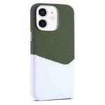 For iPhone 12 Kalebol Cloth Textue Stitching Card Slot Magnetic Phone Case(Green)