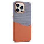 For iPhone 12 Pro Max Kalebol Cloth Textue Stitching Card Slot Magnetic Phone Case(Orange)