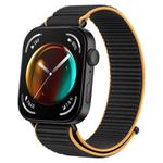 For Huawei Watch Fit 4 Pro / Fit 4 / Fit 3 Nylon Loop Hook and Loop Fastener Watch Band(Orange Black)