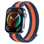 For Huawei Watch Fit 4 Pro / Fit 4 / Fit 3 Nylon Loop Hook and Loop Fastener Watch Band(Blue Orange)
