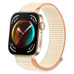 For Huawei Watch Fit 4 Pro / Fit 4 / Fit 3 Nylon Loop Hook and Loop Fastener Watch Band(Mitky White)