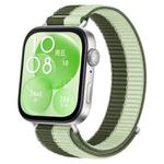 For Huawei Watch Fit 4 Pro / Fit 4 / Fit 3 Nylon Loop Hook and Loop Fastener Watch Band(Lime Green Mint Green)
