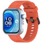 For Huawei Watch Fit4 Pro / Fit4 / Fit3 Quick Release Black Buckle Silicone Watch Band(Orange)