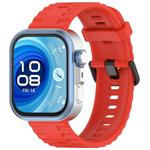 For Huawei Watch Fit4 Pro / Fit4 / Fit3 Quick Release Black Buckle Silicone Watch Band(Red)