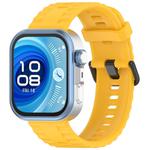 For Huawei Watch Fit4 Pro / Fit4 / Fit3 Quick Release Black Buckle Silicone Watch Band(Yellow)