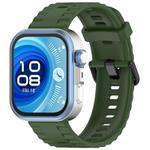 For Huawei Watch Fit4 Pro / Fit4 / Fit3 Quick Release Black Buckle Silicone Watch Band(Army Green)