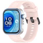 For Huawei Watch Fit4 Pro / Fit4 / Fit3 Quick Release Black Buckle Silicone Watch Band(Light Pink)