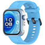 For Huawei Watch Fit4 Pro / Fit4 / Fit3 Quick Release Black Buckle Silicone Watch Band(Sky Blue)