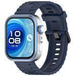 For Huawei Watch Fit4 Pro / Fit4 / Fit3 Quick Release Black Buckle Silicone Watch Band(Midnight Blue)