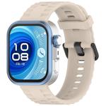 For Huawei Watch Fit4 Pro / Fit4 / Fit3 Quick Release Black Buckle Silicone Watch Band(Lvory White)