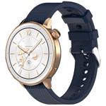 18mm Rhombus Texture Quick Release Buckle Silicone Watch Band(Ink Blue)