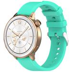 18mm Rhombus Texture Quick Release Buckle Silicone Watch Band(Teal Green)
