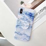 For iPhone XS Max Marble Anti-drop TPU Protection Back Cover with Folding Holder(Z5)