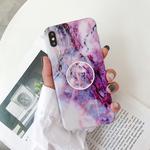 For iPhone XS Max Marble Anti-drop TPU Protection Back Cover with Folding Holder(Z9)