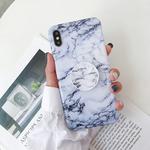 For iPhone XS Max Marble Anti-drop TPU Protection Back Cover with Folding Holder(Z3)