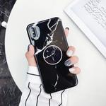For iPhone XS Max Marble Anti-drop TPU Protection Back Cover with Folding Holder(Z32)