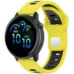 20mm Two Color Reverse Buckle Striped Silicone Watch Band(Yellow Black)