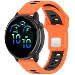 22mm Two Color Reverse Buckle Striped Silicone Watch Band(Orange Black)