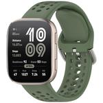 For Amazfit Bip 6 Quick Release Buckle Silicone Watch Band(Dark Green)