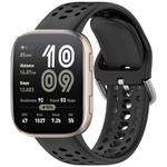 For Amazfit Bip 6 Quick Release Buckle Silicone Watch Band(Black)