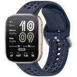 For Amazfit Bip 6 Quick Release Buckle Silicone Watch Band(Ink Blue)