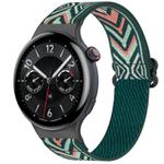 For vivo Watch 5 Ethnic Style Elastic Nylon Braided Watch Band(Green Arrow)