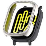For Redmi Watch 5 Lite Single Row Diamond Half Coverage Hollow PC Watch Protective Case(Starlight)