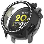 For COROS Pace 3 Single Row Diamond Half Coverage Hollow PC Watch Protective Case(Black)