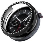 For vivo Watch 5 Single Row Diamond Half Coverage Hollow PC Watch Protective Case(Black)