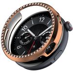 For vivo Watch 5 Single Row Diamond Half Coverage Hollow PC Watch Protective Case(Rose Gold)