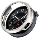 For vivo Watch 5 Single Row Diamond Half Coverage Hollow PC Watch Protective Case(Starlight)