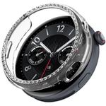 For vivo Watch 5 Single Row Diamond Half Coverage Hollow PC Watch Protective Case(Transparent)