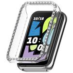 For Honor Band 10 Single Row Diamond Half Coverage Hollow PC Watch Protective Case(Transparent)
