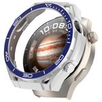 For Huawei Watch 4 Pro Change to Watch Ultimate Design Half Coverage Hollow PC Watch Protective Case(White Blue)