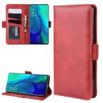 Dual-side Magnetic Buckle Horizontal Flip Leather Case for OPPO Reno 10x Zoom, with Holder & Card Slots & Wallet & Photo Frame(Red)