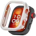 For Huawei Watch Fit 4 Pro Single Row Diamond Half Coverage Hollow PC Watch Protective Case(Starlight)