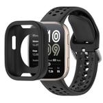 For Amazfit Bip 6 Sofe Case Integrated Silicone Watch Band(Black)