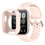 For Amazfit Bip 6 Sofe Case Integrated Silicone Watch Band(Light Pink)