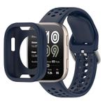 For Amazfit Bip 6 Sofe Case Integrated Silicone Watch Band(Ink Blue)