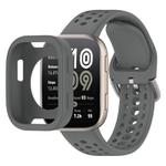 For Amazfit Bip 6 Sofe Case Integrated Silicone Watch Band(Space Grey)